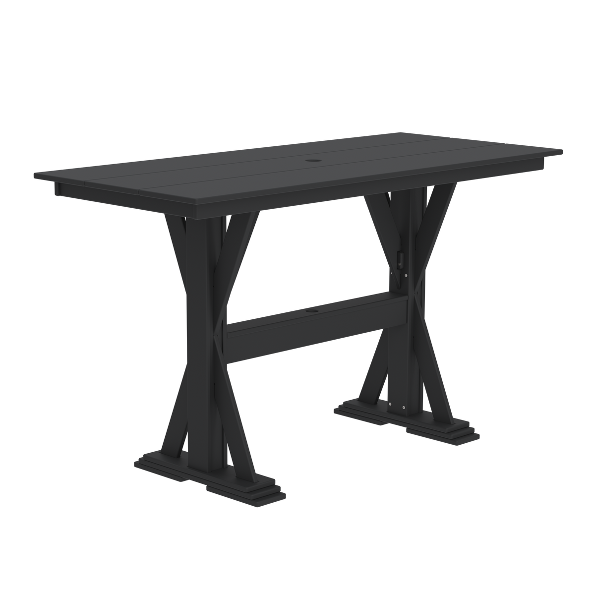 Modern Outdoor X-Base Bar Table 72"Wx32"Dx42"H