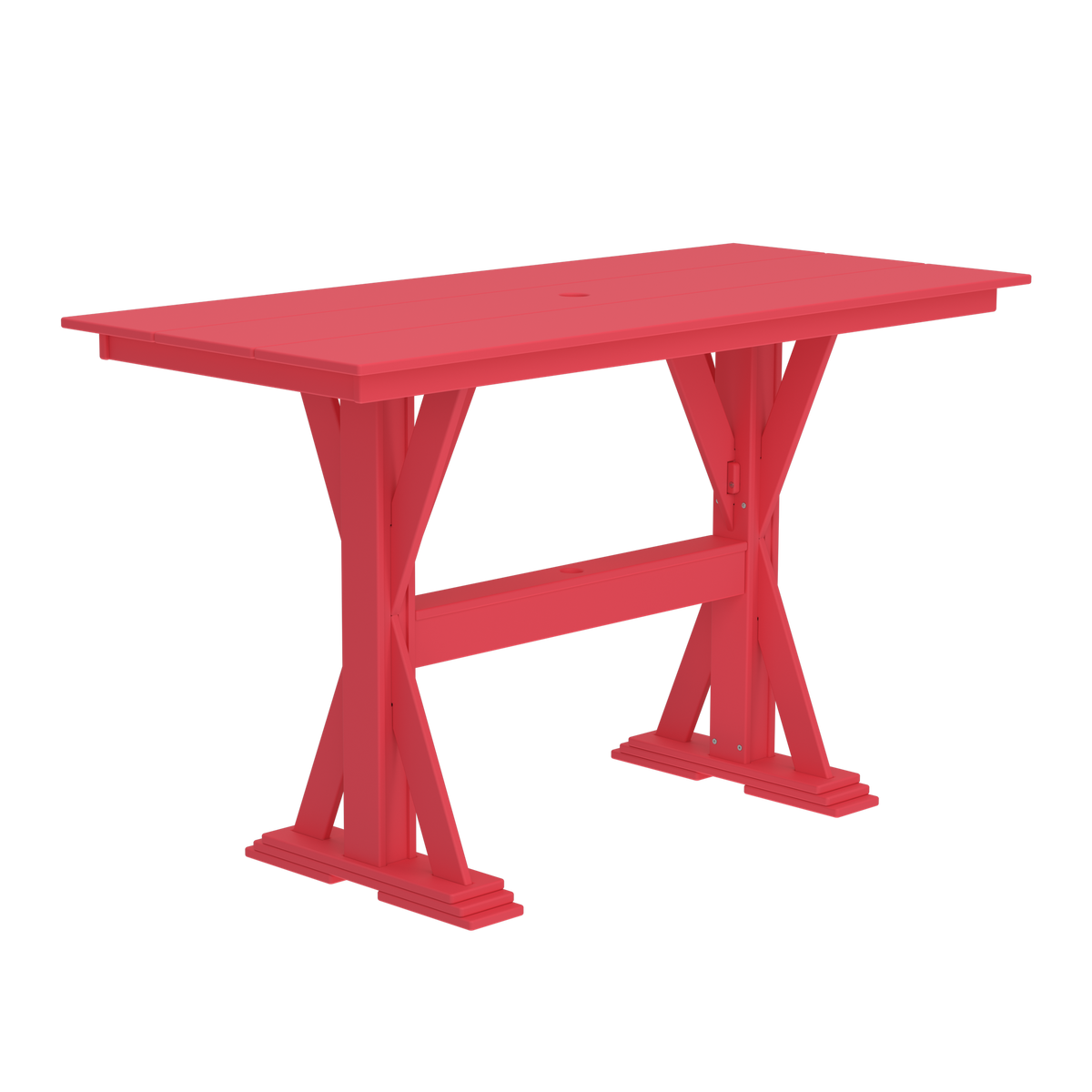 Modern Outdoor X-Base Bar Table 72"Wx32"Dx42"H