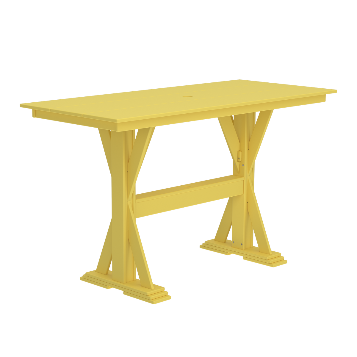 Modern Outdoor X-Base Bar Table 72"Wx32"Dx42"H