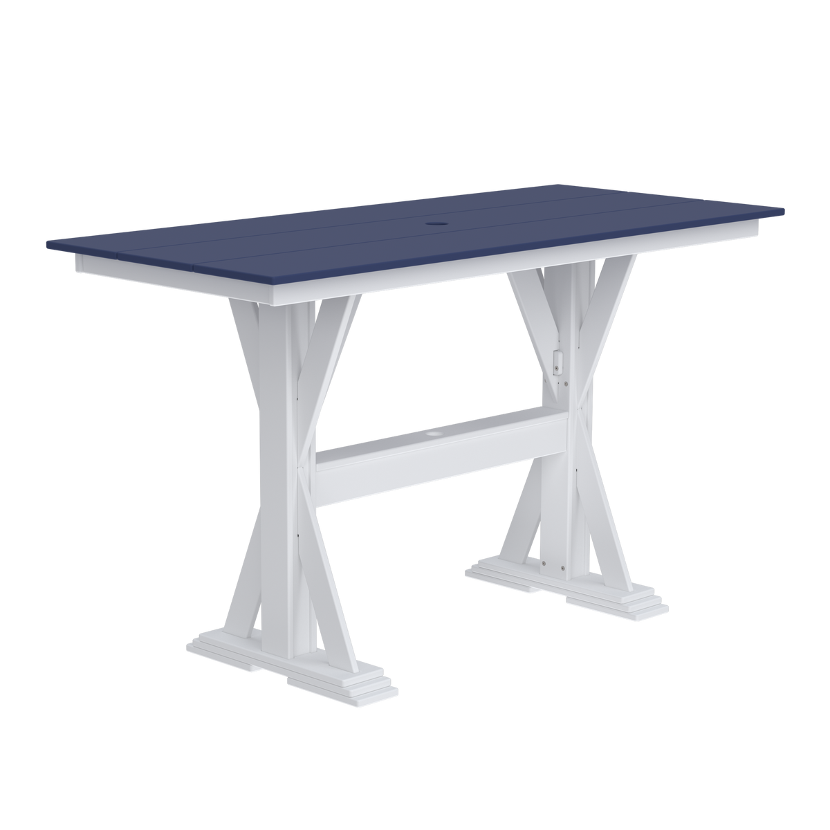 Modern Outdoor X-Base Bar Table 72"Wx32"Dx42"H