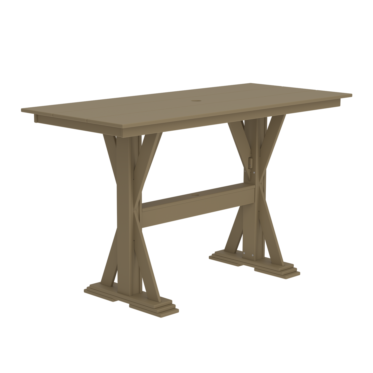 Modern Outdoor X-Base Bar Table 72"Wx32"Dx42"H