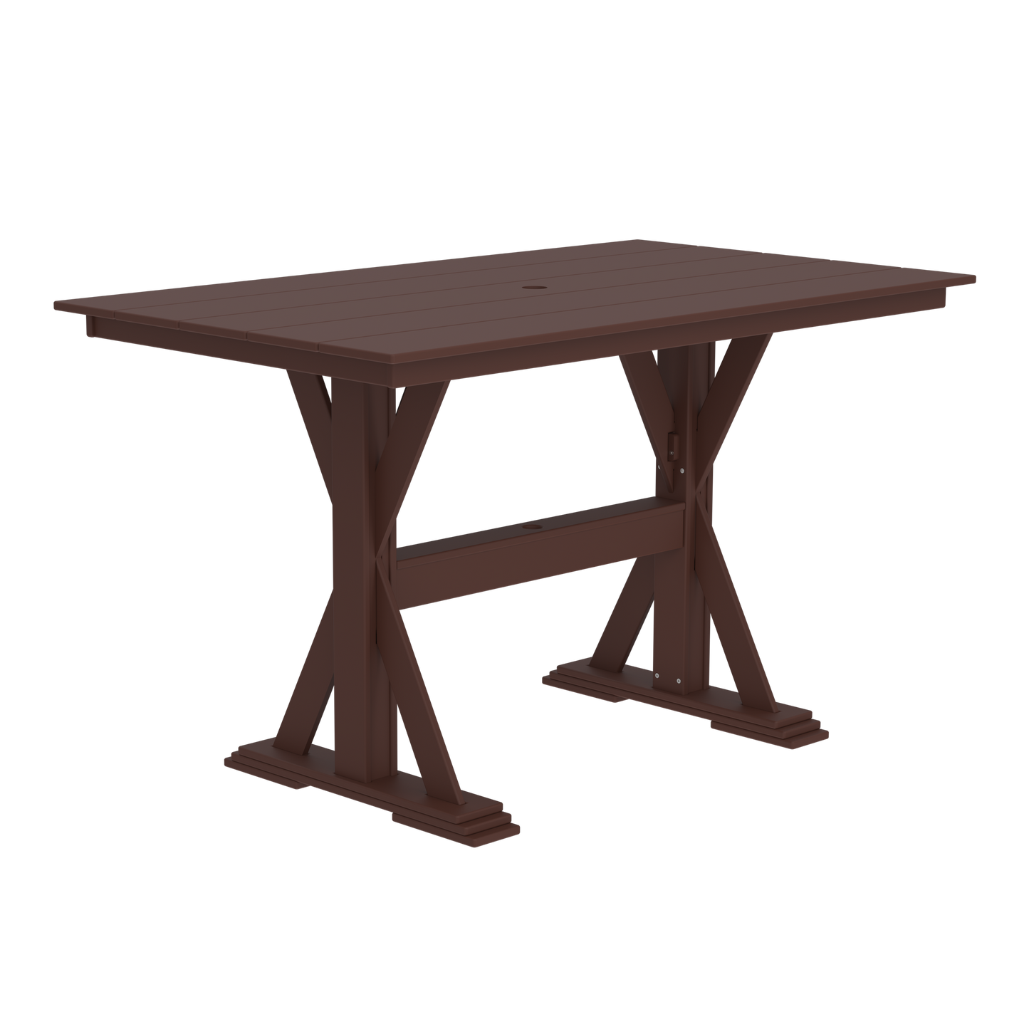 Modern Outdoor X-Base Bar Table 72"Wx42"Dx42"H