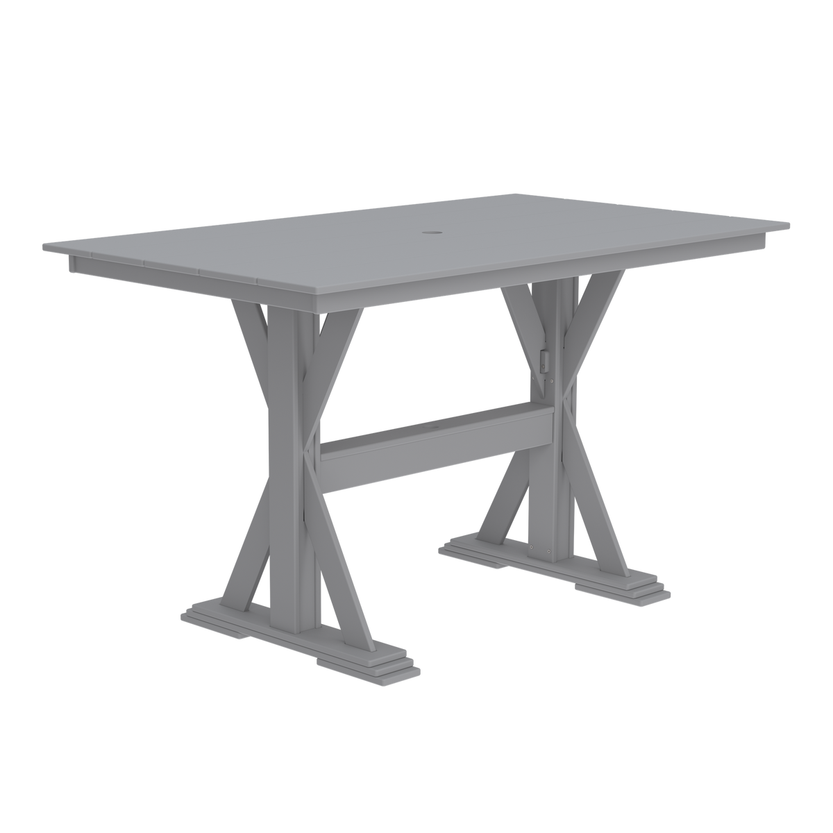 Modern Outdoor X-Base Bar Table 72"Wx42"Dx42"H