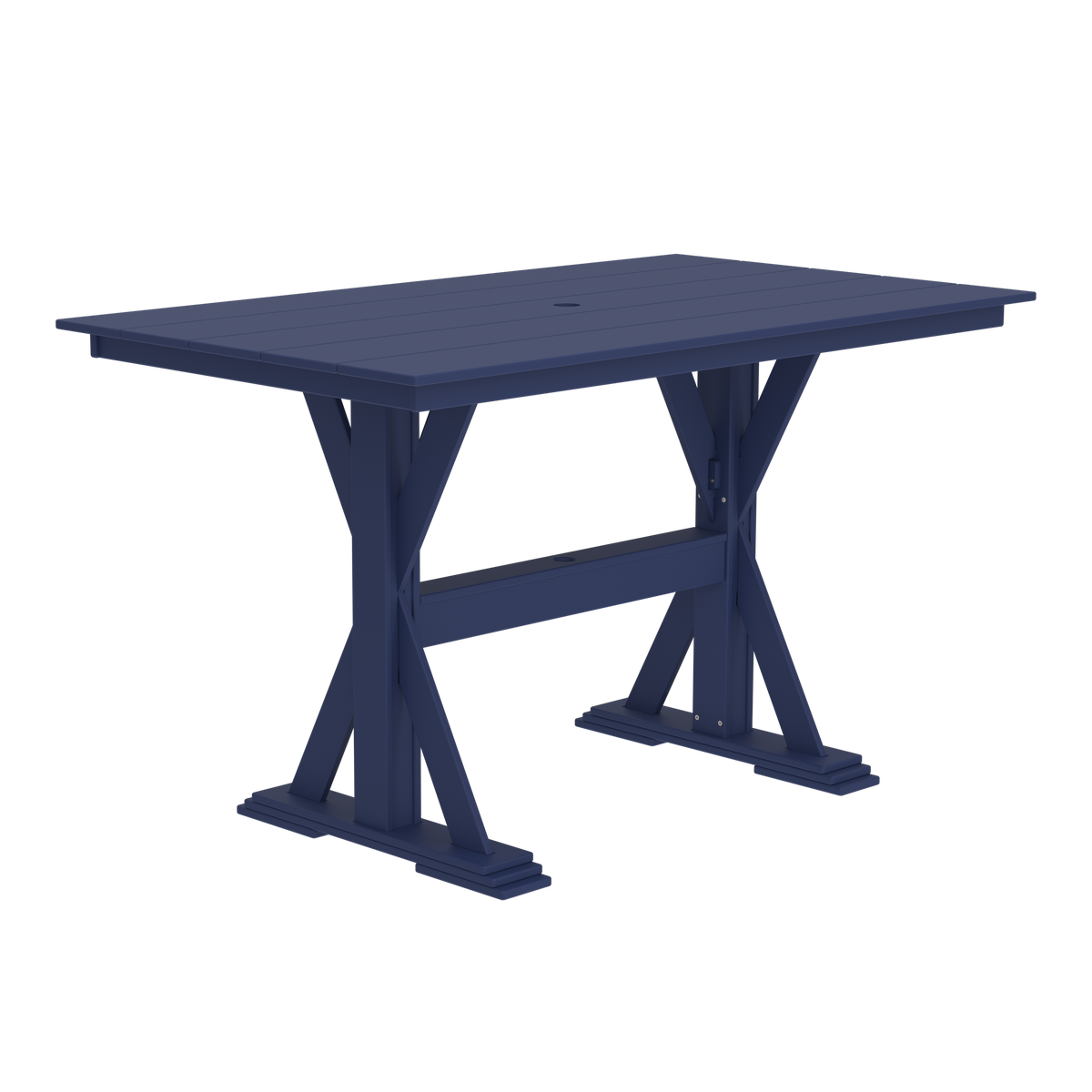 Modern Outdoor X-Base Bar Table 72"Wx42"Dx42"H