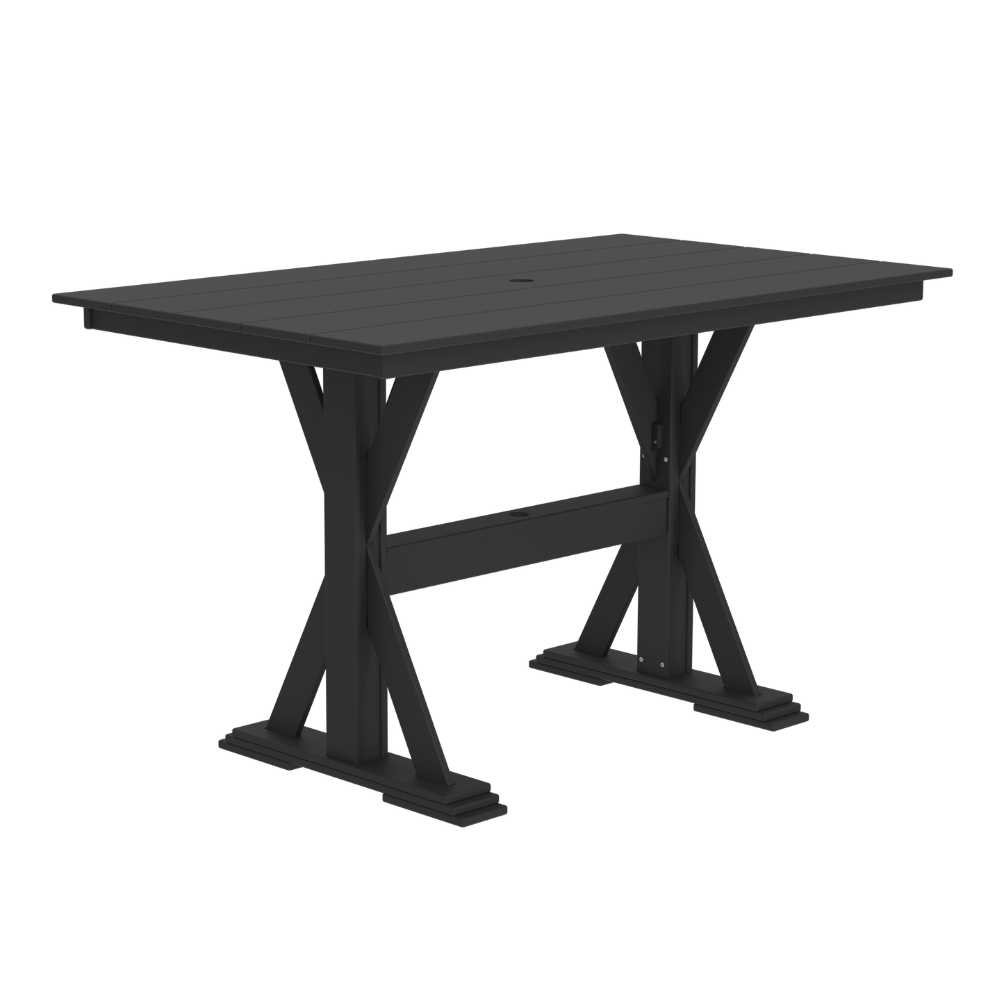 Modern Outdoor X-Base Bar Table 72"Wx42"Dx42"H