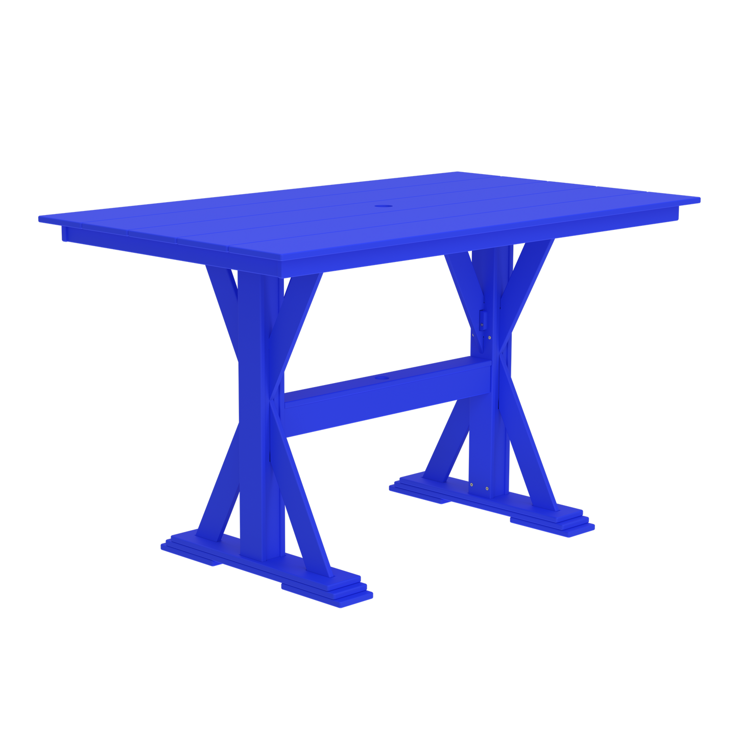 Modern Outdoor X-Base Bar Table 72"Wx42"Dx42"H