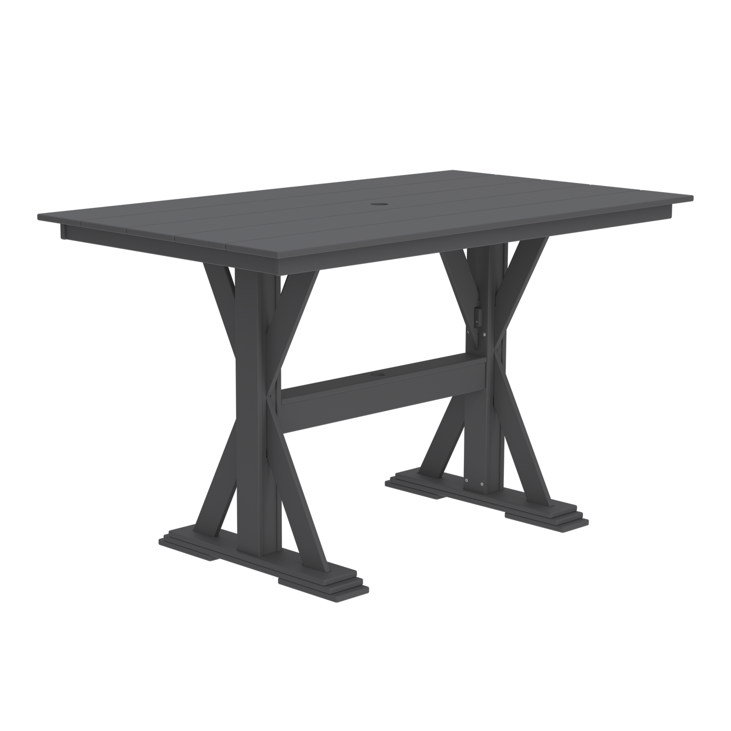 Modern Outdoor X-Base Bar Table 72"Wx42"Dx42"H