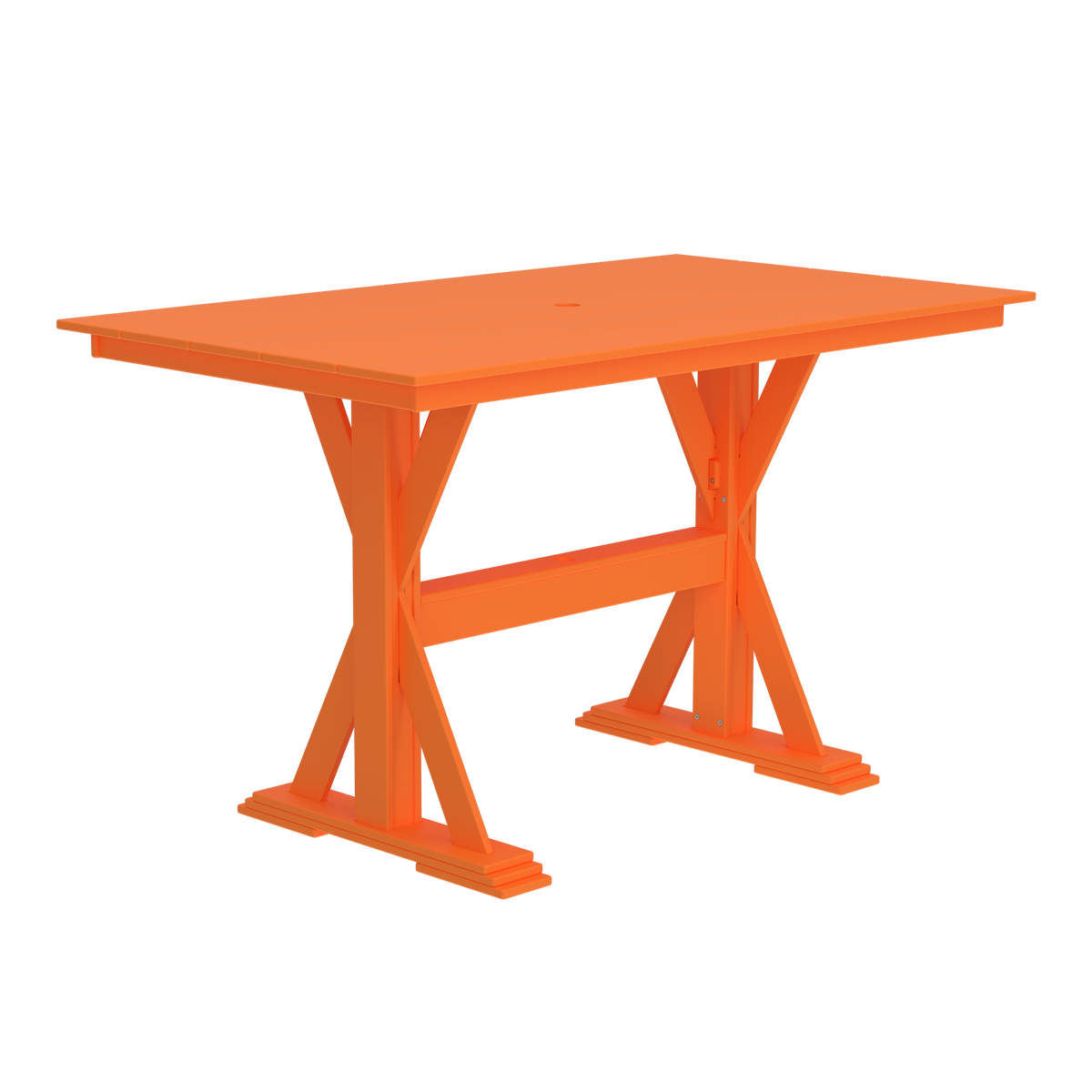 Modern Outdoor X-Base Bar Table 72"Wx42"Dx42"H