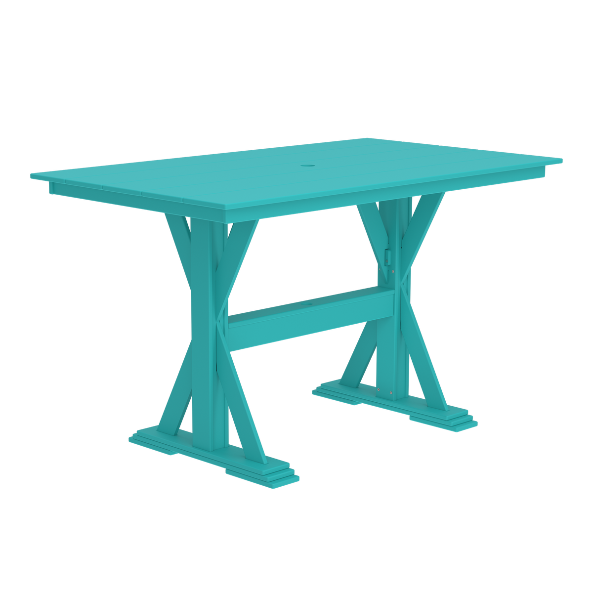Modern Outdoor X-Base Bar Table 72"Wx42"Dx42"H