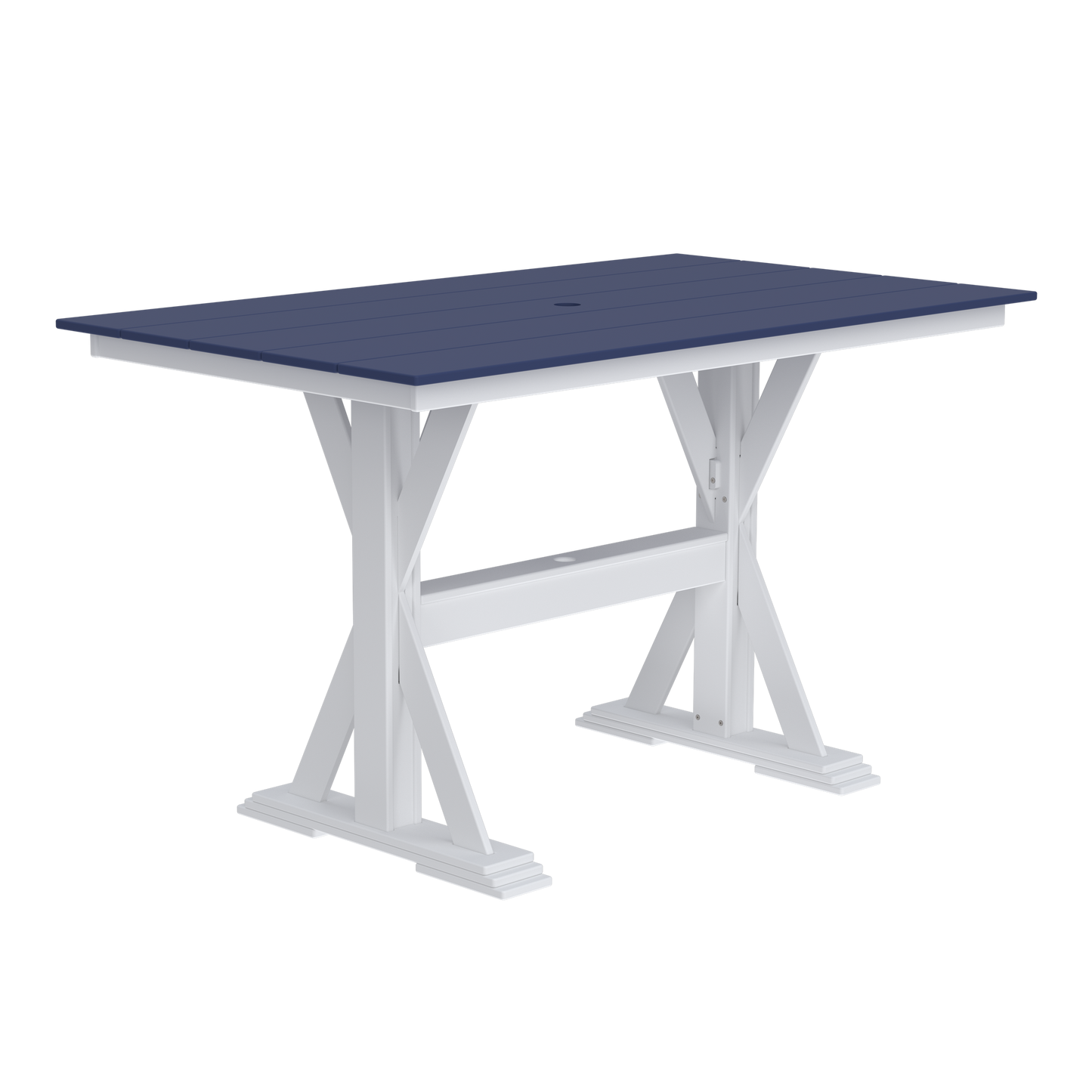 Modern Outdoor X-Base Bar Table 72"Wx42"Dx42"H