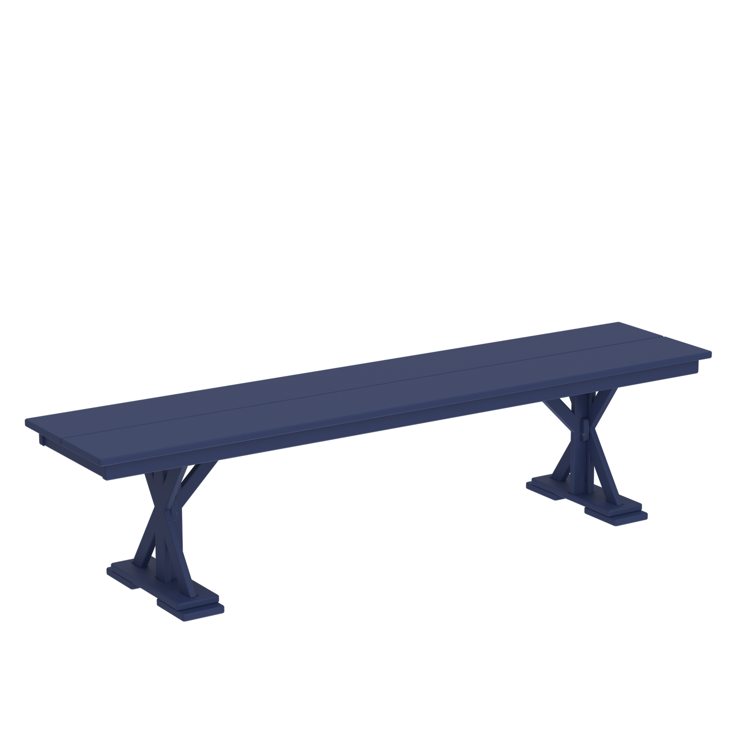 Modern Outdoor X-Base 72" Dining Bench