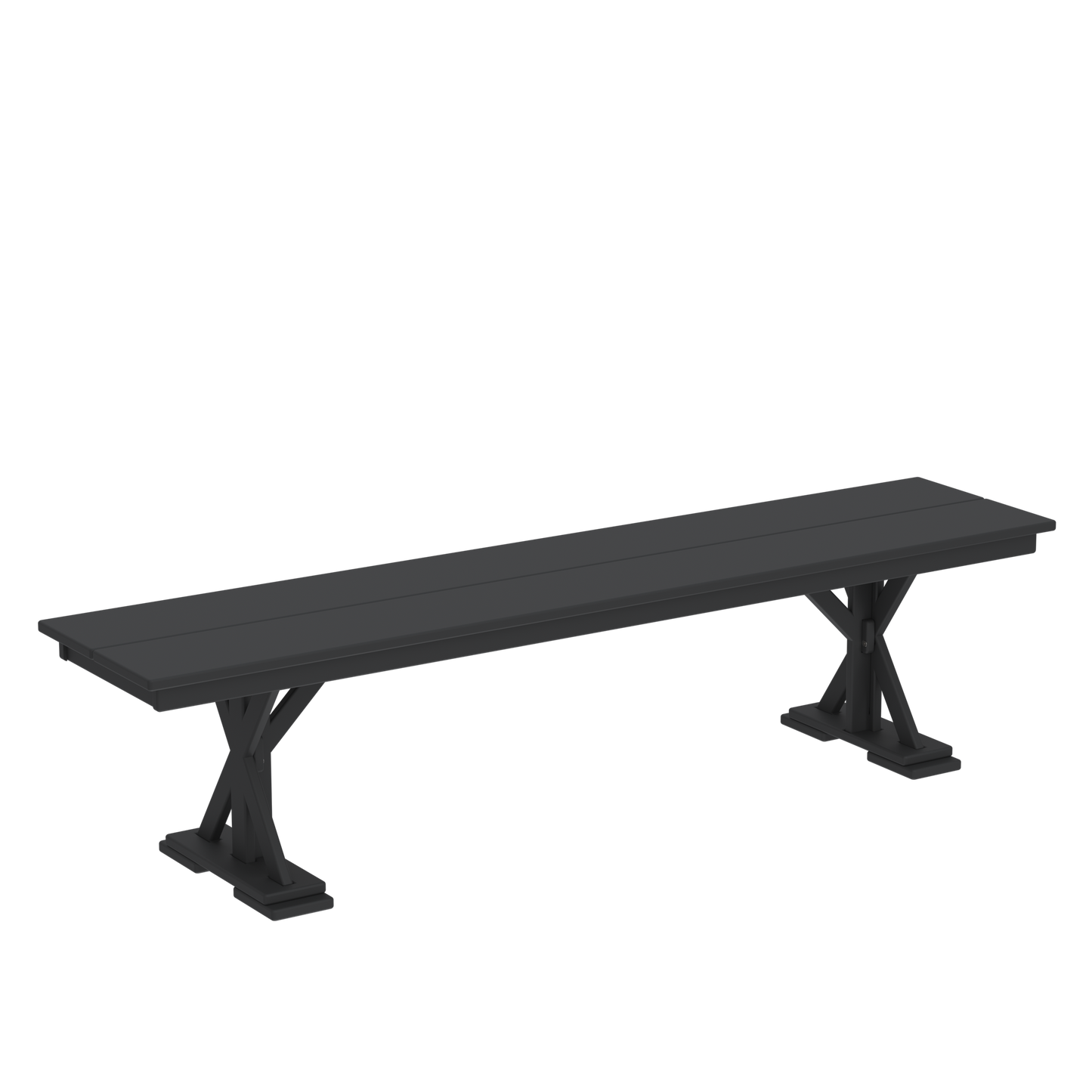 Modern Outdoor X-Base 72" Dining Bench