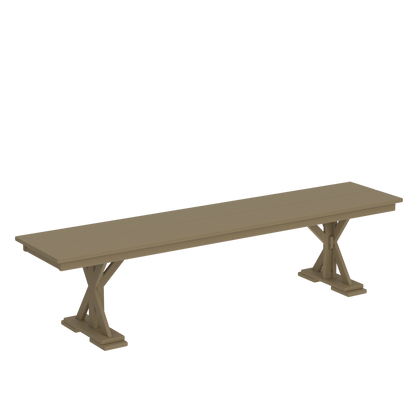 Modern Outdoor X-Base 96" Dining Bench