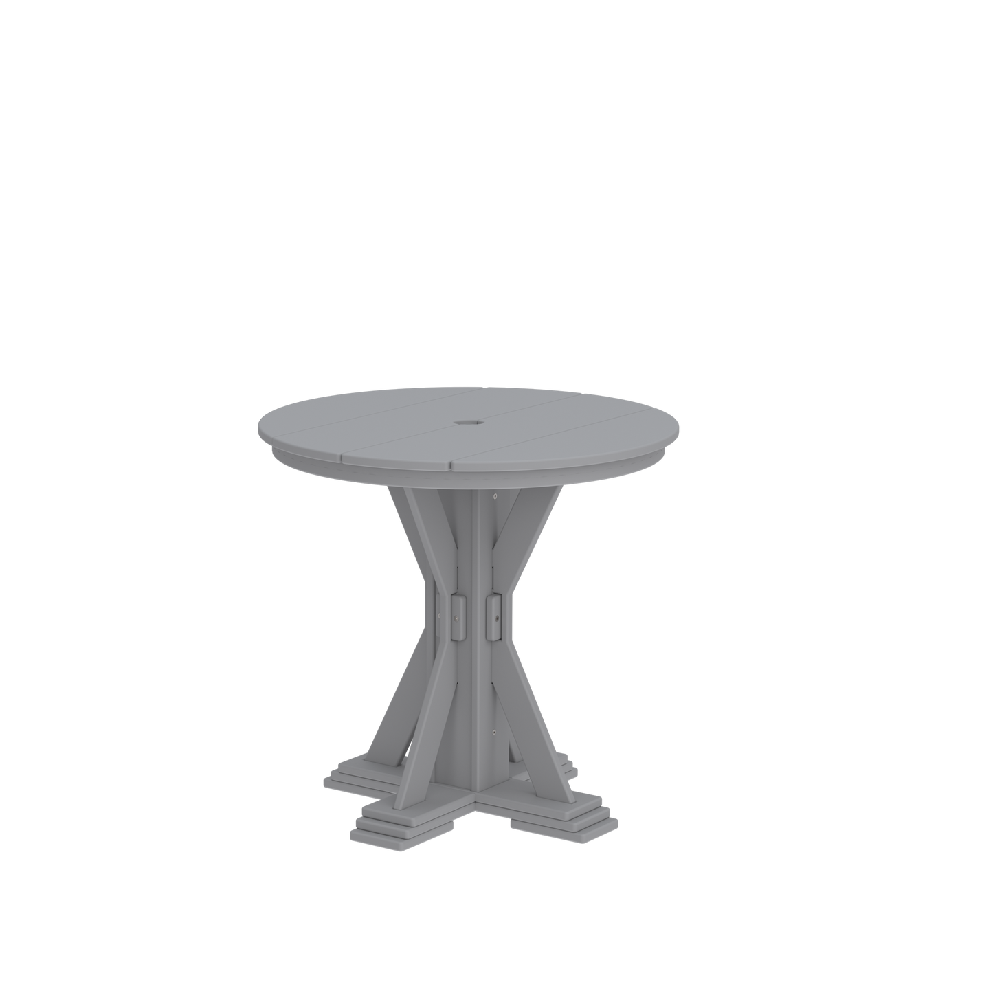 Modern Outdoor X-Base Round Dining Table 32"Wx32"Dx31"H