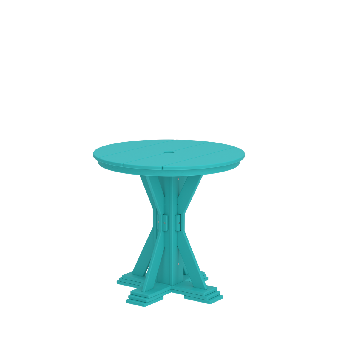 Modern Outdoor X-Base Round Dining Table 32"Wx32"Dx31"H
