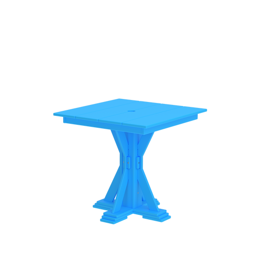 Modern Outdoor X-Base Square Dining Table 32"Wx32"Dx31"H