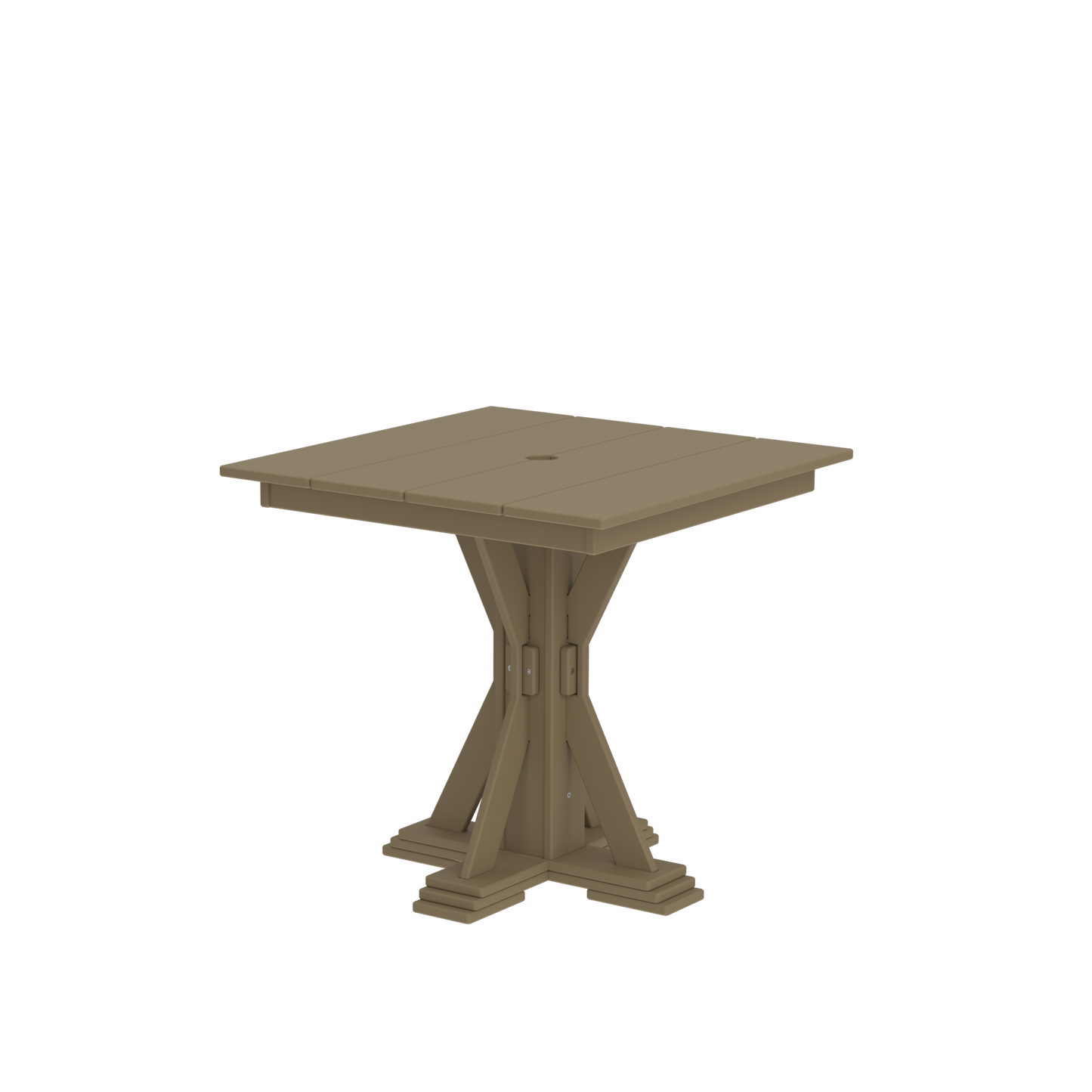 Modern Outdoor X-Base Square Dining Table 32"Wx32"Dx31"H