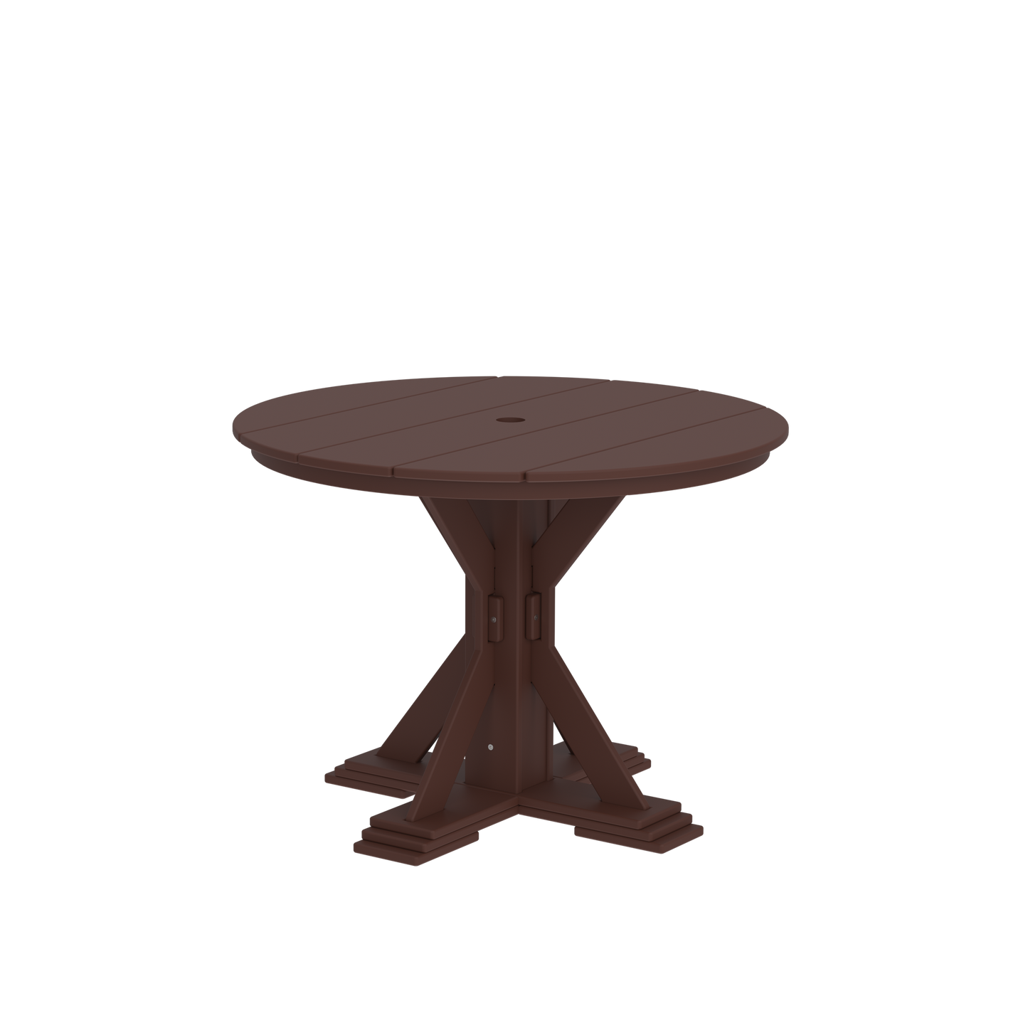 Modern Outdoor X-Base Round Dining Table 42"Wx42"Dx31"H