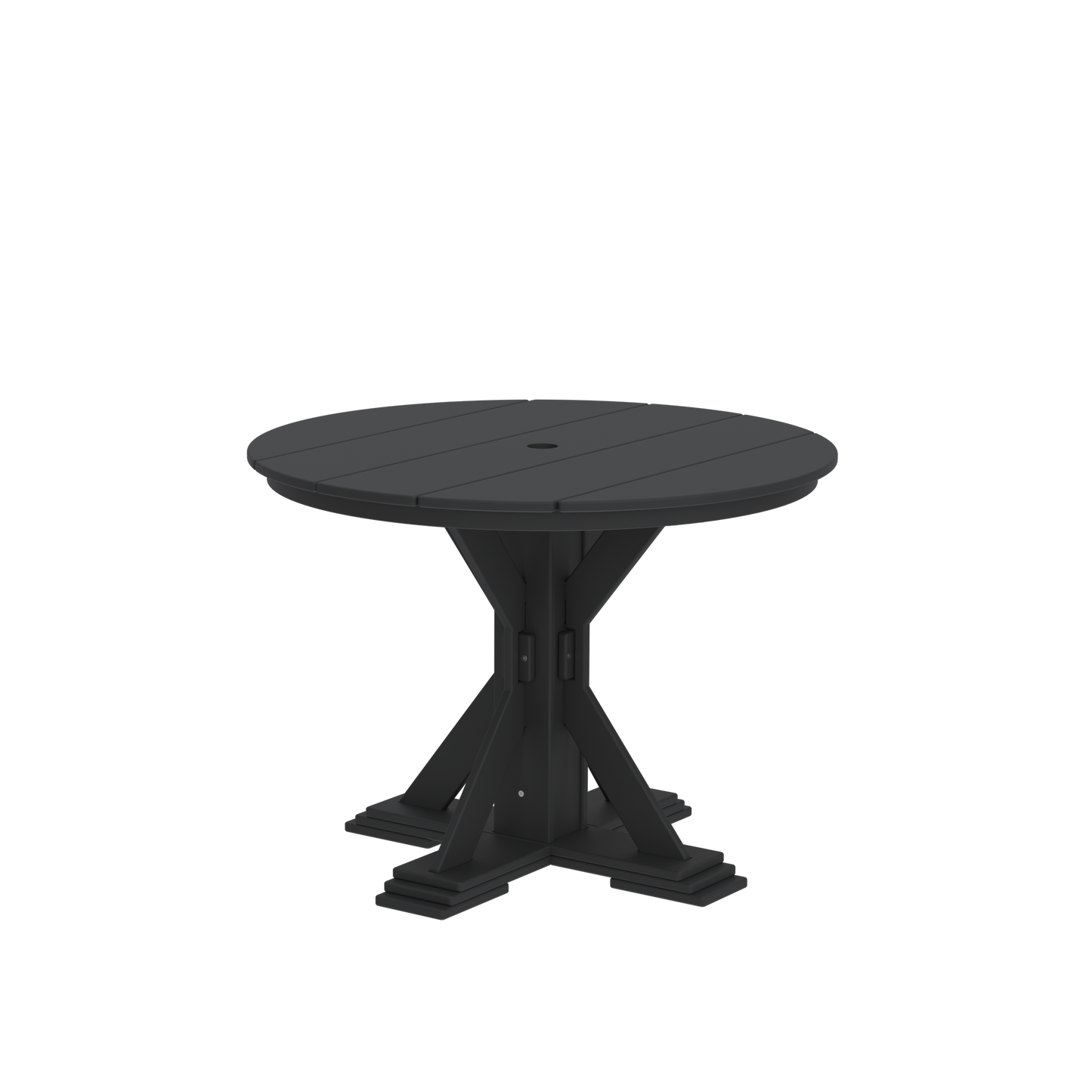 Modern Outdoor X-Base Round Dining Table 42"Wx42"Dx31"H