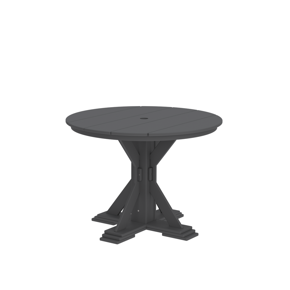 Modern Outdoor X-Base Round Dining Table 48"Wx48"Dx31"H