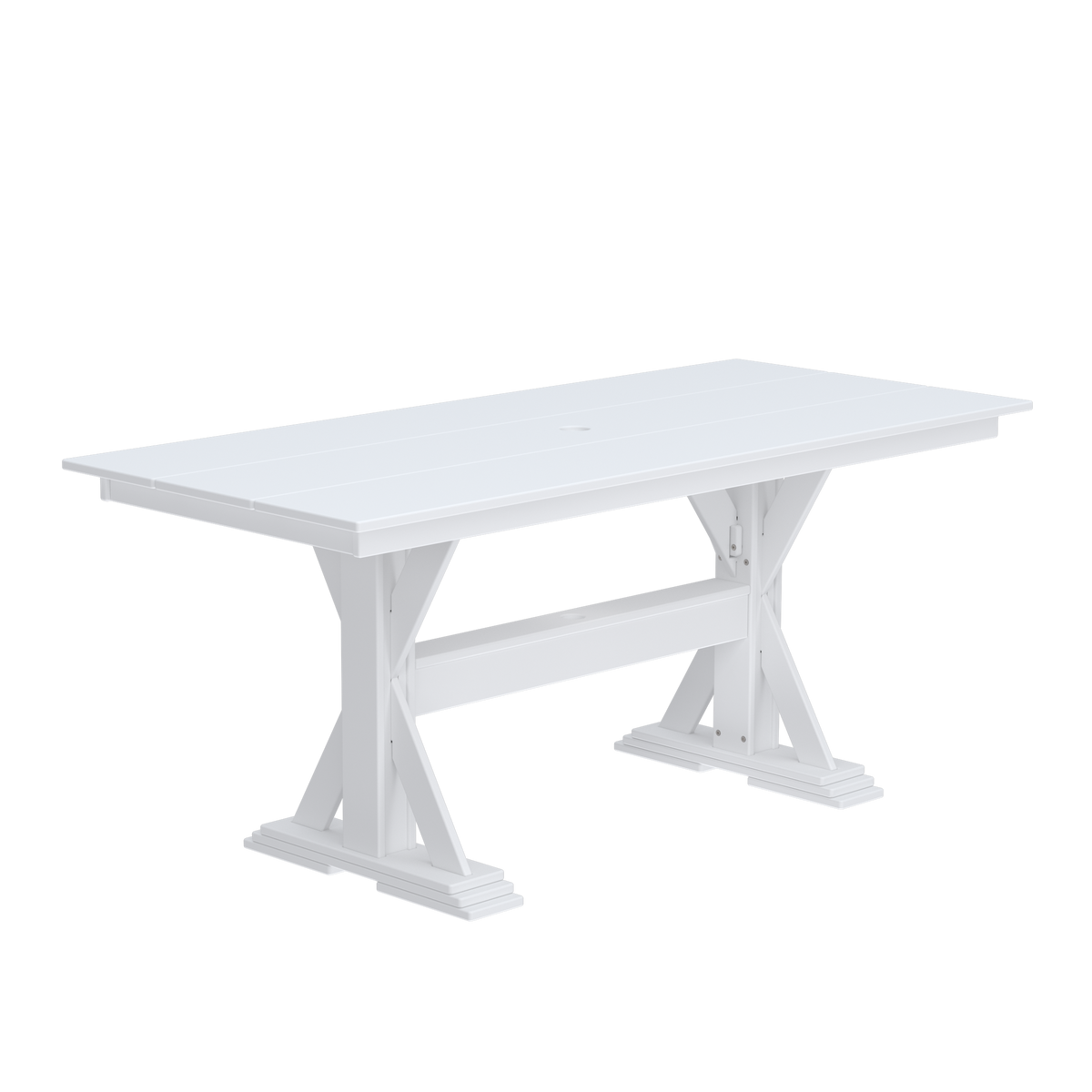 Modern Outdoor X-Base Dining Table 72"Wx32"Dx31"H