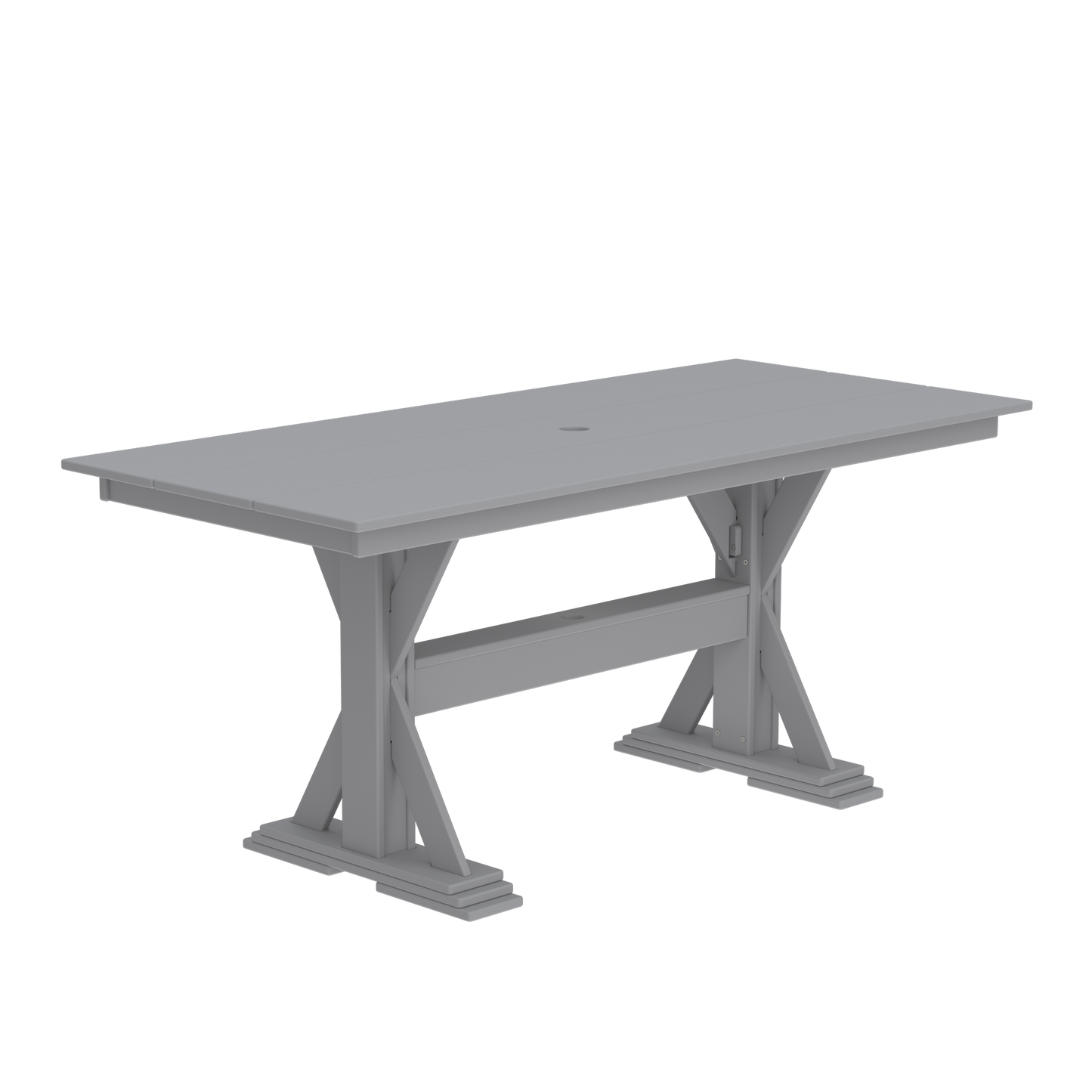 Modern Outdoor X-Base Dining Table 72"Wx32"Dx31"H
