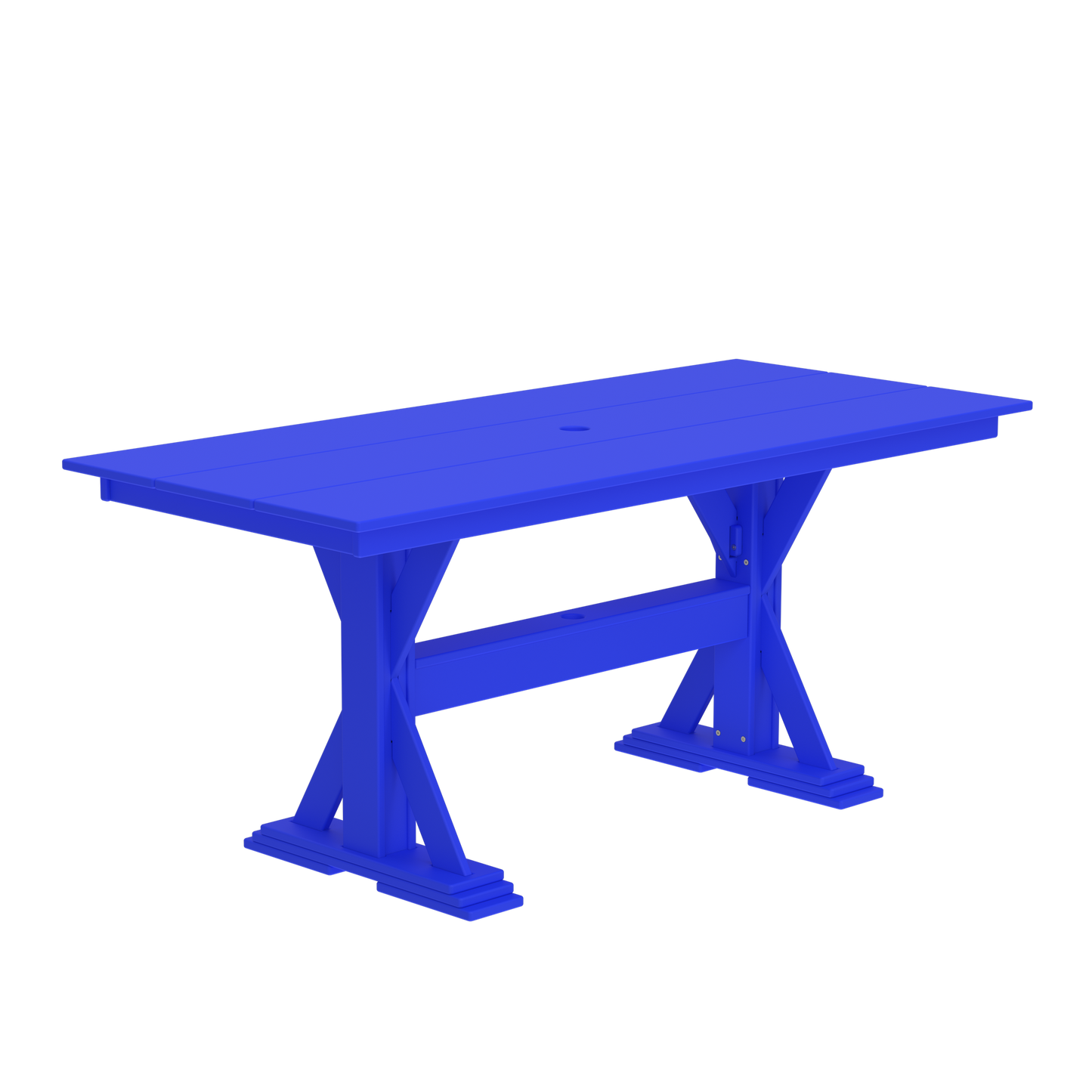 Modern Outdoor X-Base Dining Table 72"Wx32"Dx31"H