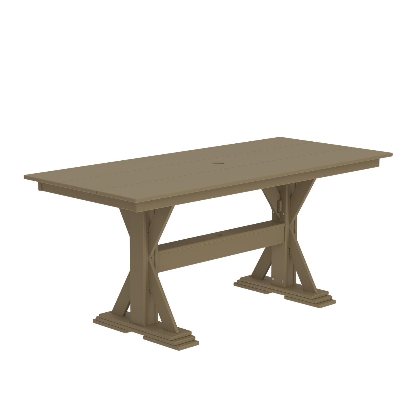 Modern Outdoor X-Base Dining Table 72"Wx32"Dx31"H