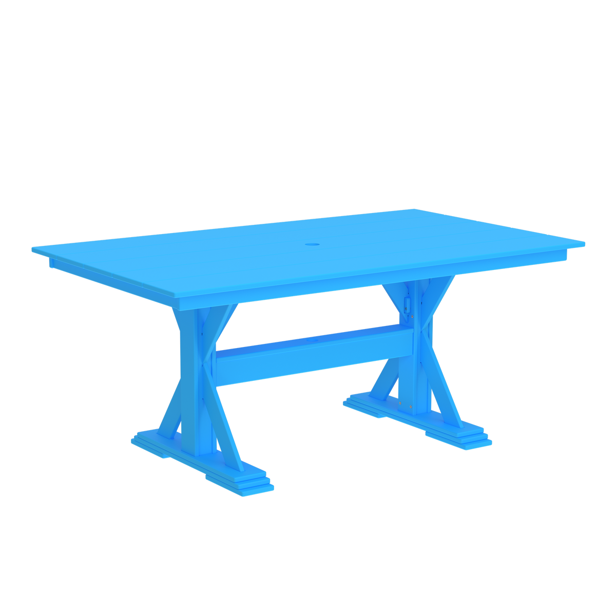 Modern Outdoor X-Base Dining Table 72"Wx42"Dx31"H