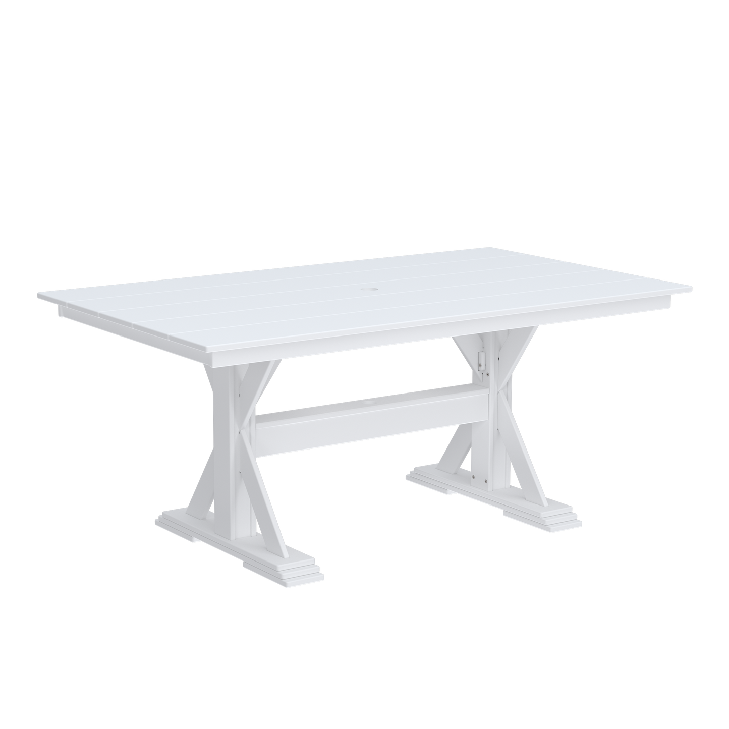 Modern Outdoor X-Base Dining Table 72"Wx42"Dx31"H
