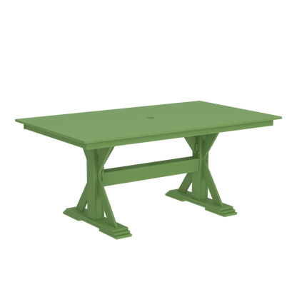 Modern Outdoor X-Base Dining Table 96"Wx42"Dx31"H