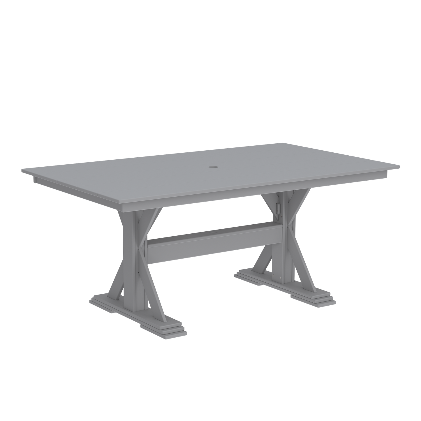 Modern Outdoor X-Base Dining Table 72"Wx42"Dx31"H