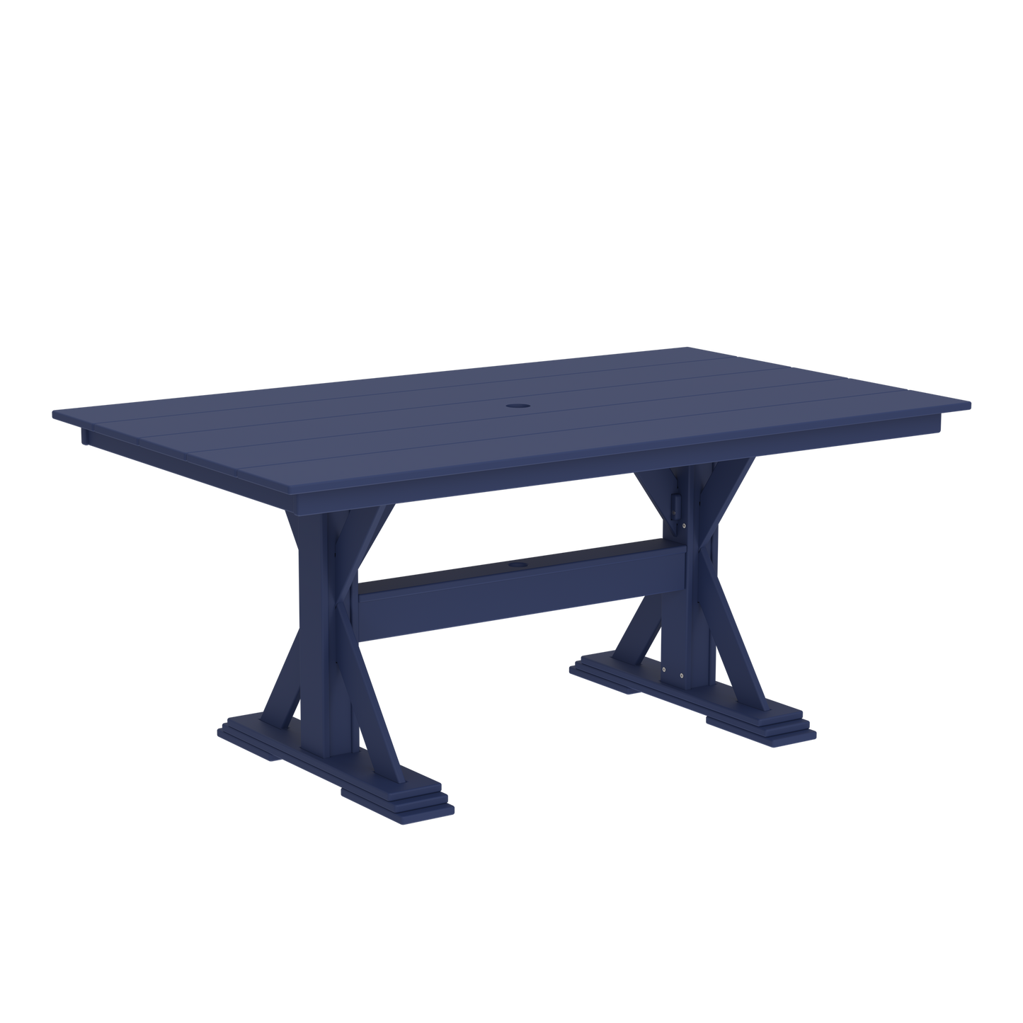 Modern Outdoor X-Base Dining Table 72"Wx42"Dx31"H