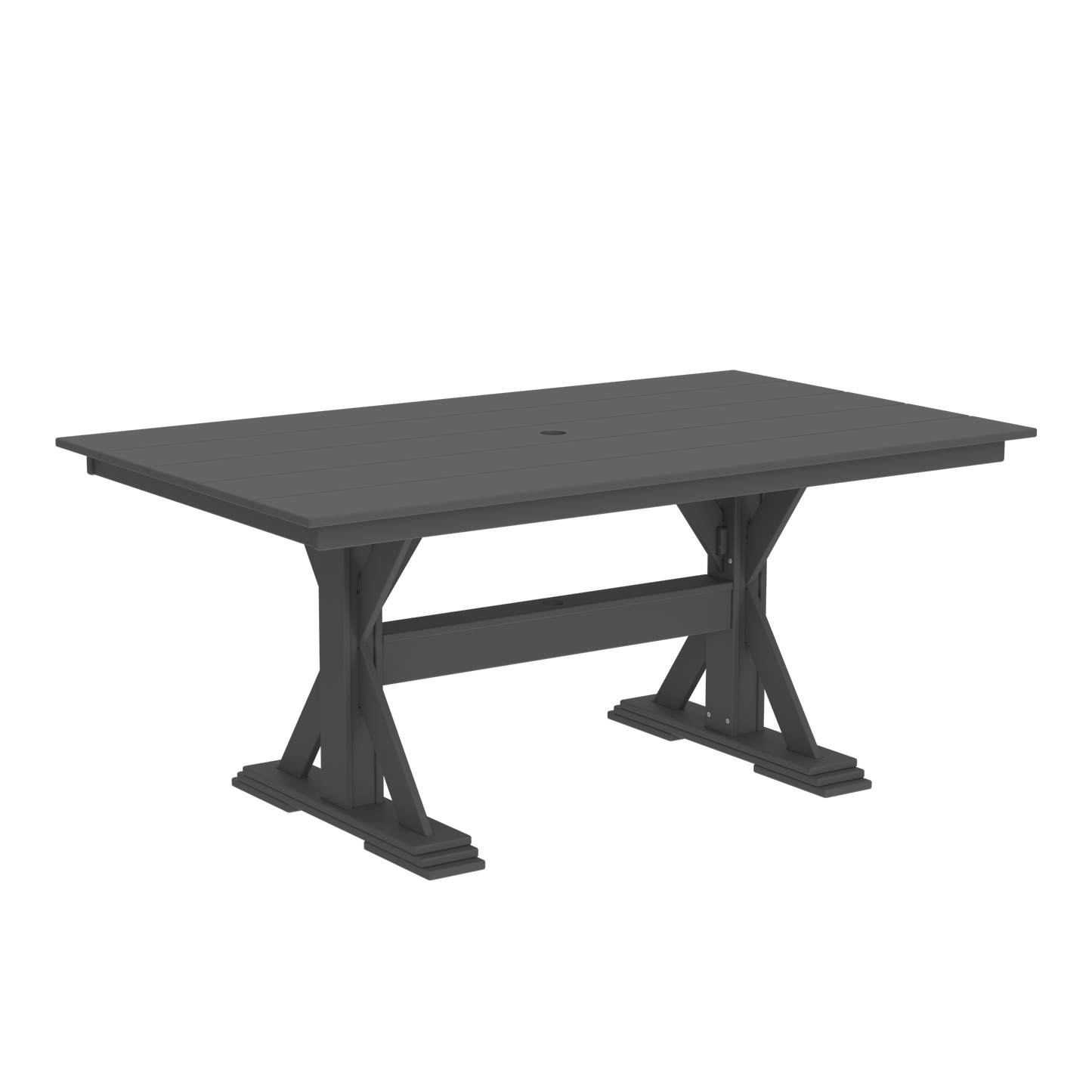 Modern Outdoor X-Base Dining Table 72"Wx42"Dx31"H