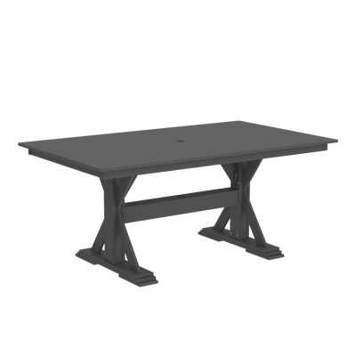 Modern Outdoor X-Base Dining Table 96"Wx42"Dx31"H