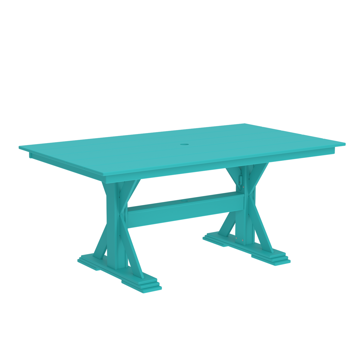 Modern Outdoor X-Base Dining Table 72"Wx42"Dx31"H