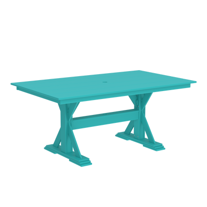 Modern Outdoor X-Base Dining Table 96"Wx42"Dx31"H