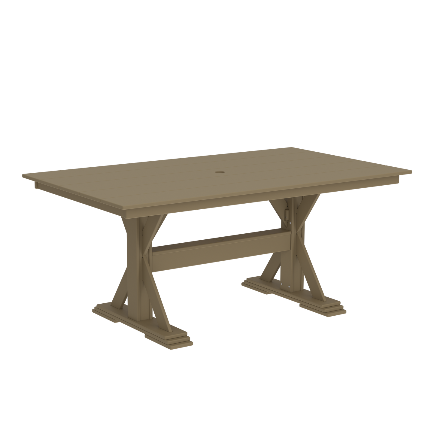Modern Outdoor X-Base Dining Table 72"Wx42"Dx31"H