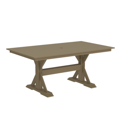 Modern Outdoor X-Base Dining Table 96"Wx42"Dx31"H