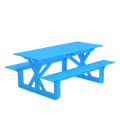 Modern Outdoor X-Base Picnic Table 72"W x 30"D (Total 56"D) x 31"H