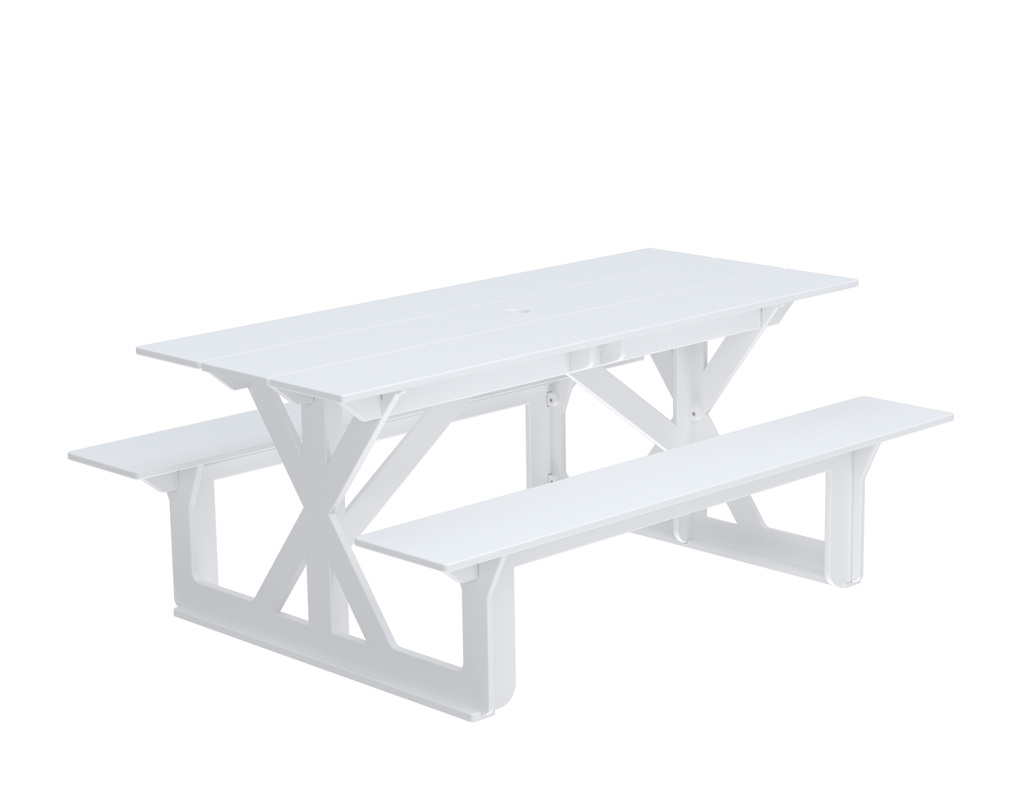Modern Outdoor X-Base Picnic Table 72"W x 30"D (Total 56"D) x 31"H