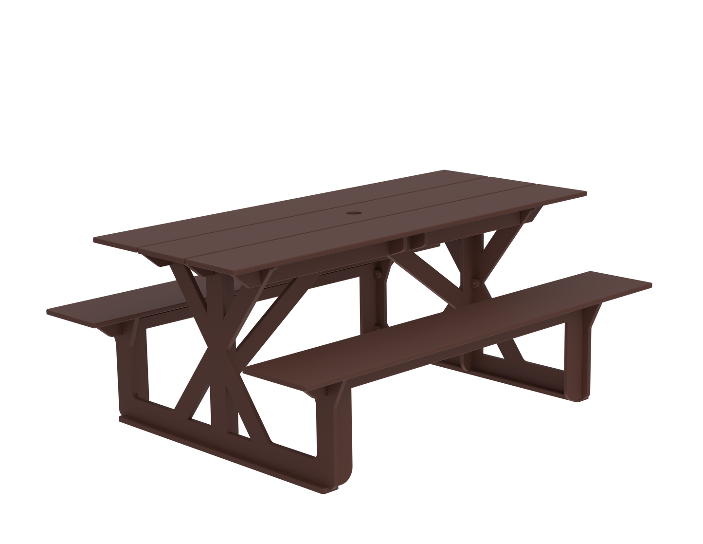 Modern Outdoor X-Base Picnic Table 72"W x 30"D (Total 56"D) x 31"H