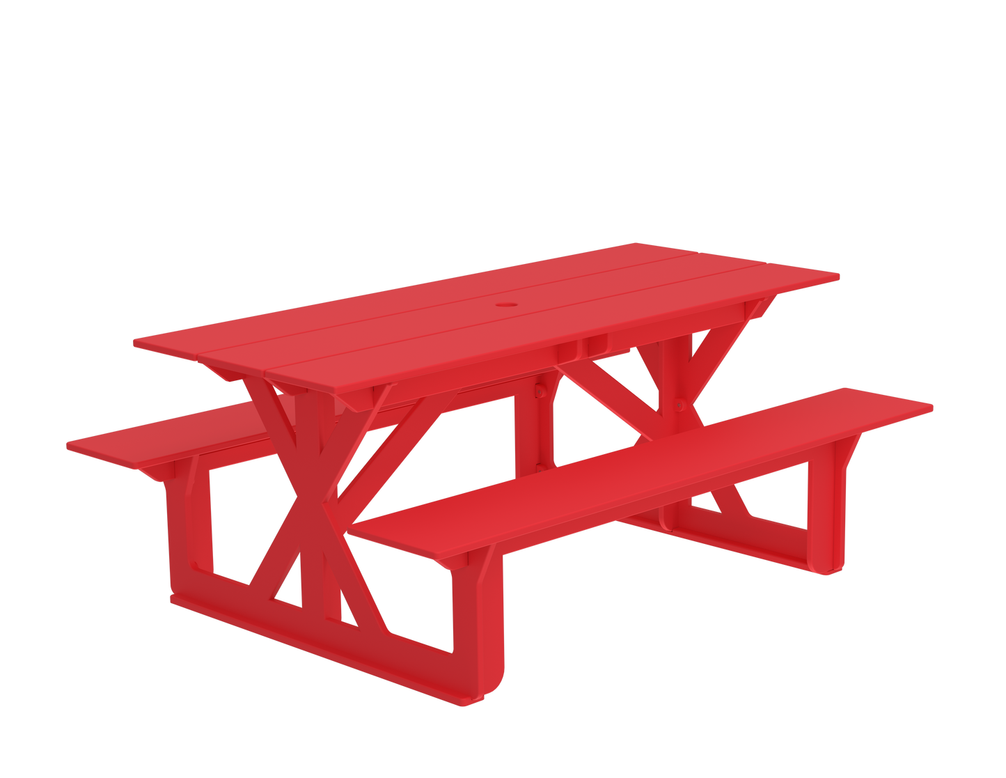 Modern Outdoor X-Base Picnic Table 72"W x 30"D (Total 56"D) x 31"H