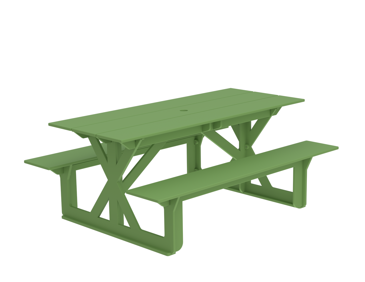 Modern Outdoor X-Base Picnic Table 72"W x 30"D (Total 56"D) x 31"H