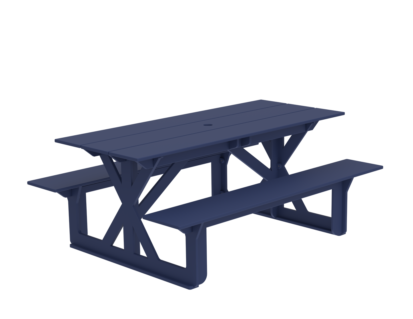 Modern Outdoor X-Base Picnic Table 72"W x 30"D (Total 56"D) x 31"H