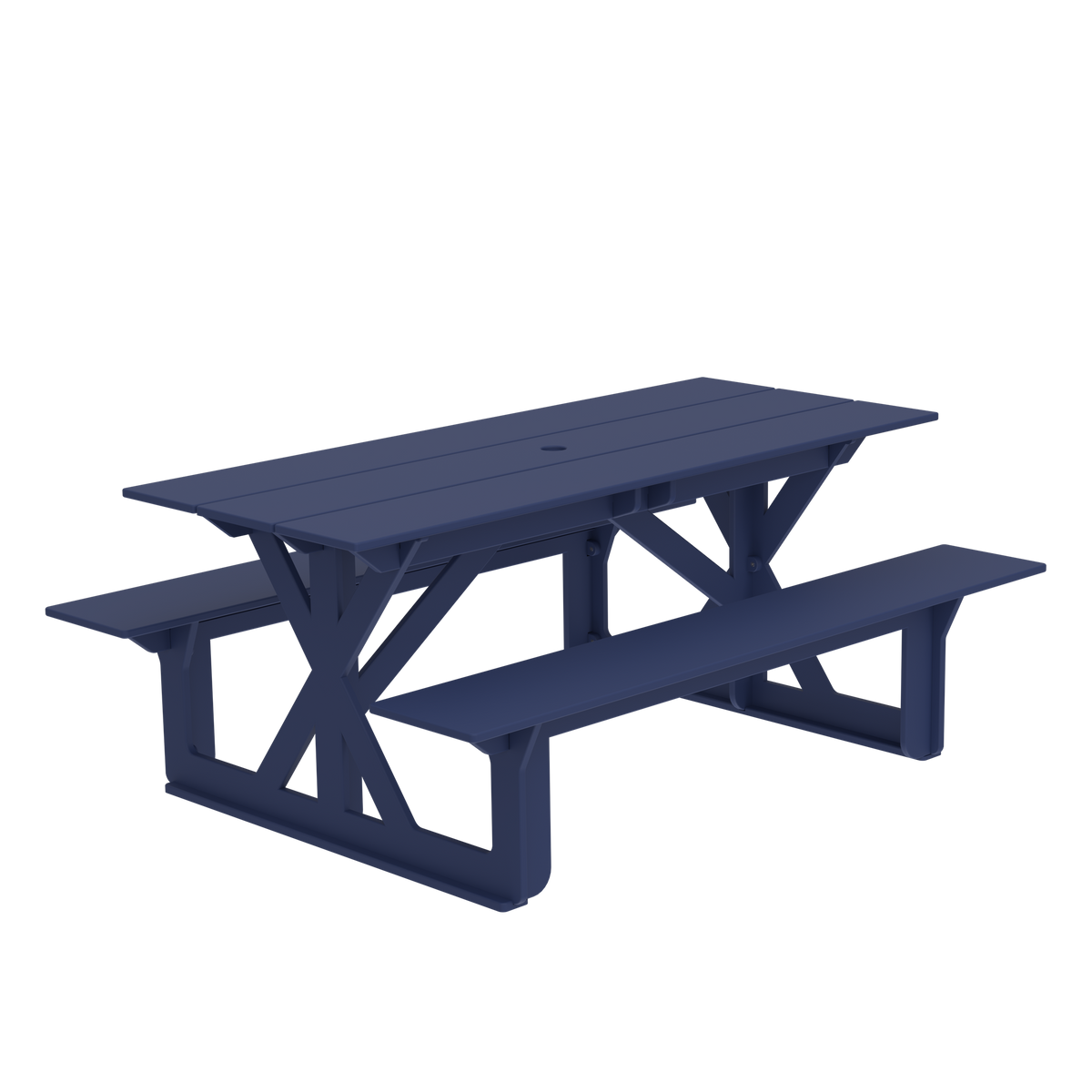 Modern Outdoor X-Base Picnic Table 72"W x 30"D (Total 56"D) x 31"H
