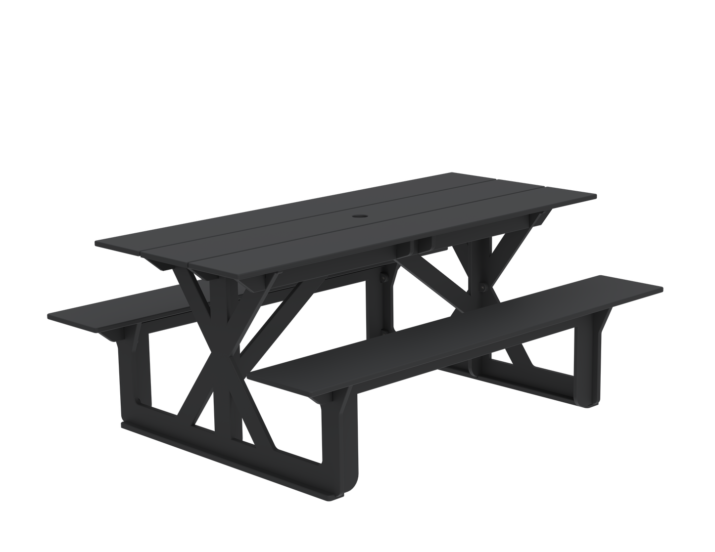 Modern Outdoor X-Base Picnic Table 72"W x 30"D (Total 56"D) x 31"H