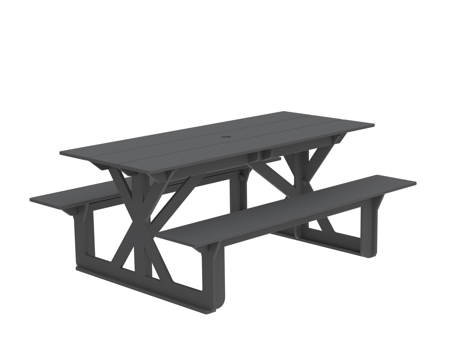 Modern Outdoor X-Base Picnic Table 72"W x 30"D (Total 56"D) x 31"H
