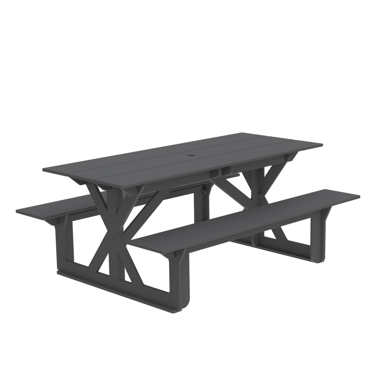Modern Outdoor X-Base Picnic Table 72"W x 30"D (Total 56"D) x 31"H