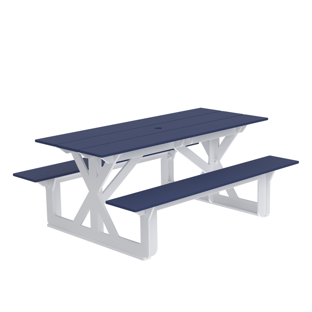 Modern Outdoor X-Base Picnic Table 72"W x 30"D (Total 56"D) x 31"H